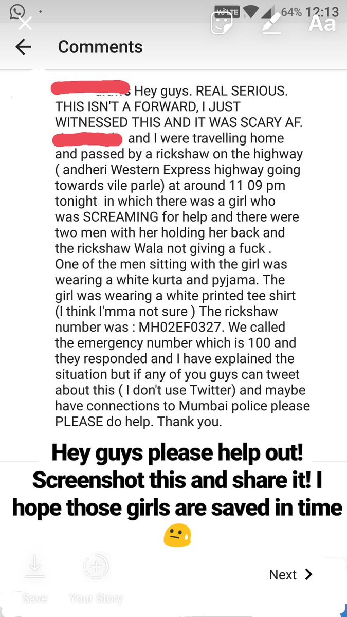 Aishuu1995's tweet photo. If anyone can help out! @MumbaiPolice 
#PleaseHelp #MumbaiPolice #Mumbai #GirlInDanger https://t.co/P1EMhiqm6P