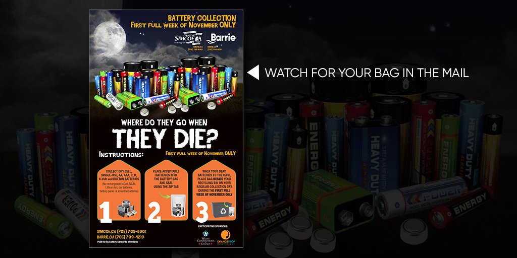 The City of Barrie on Twitter "Got used batteries? BatteryWeek returns to Barrie Nov 610