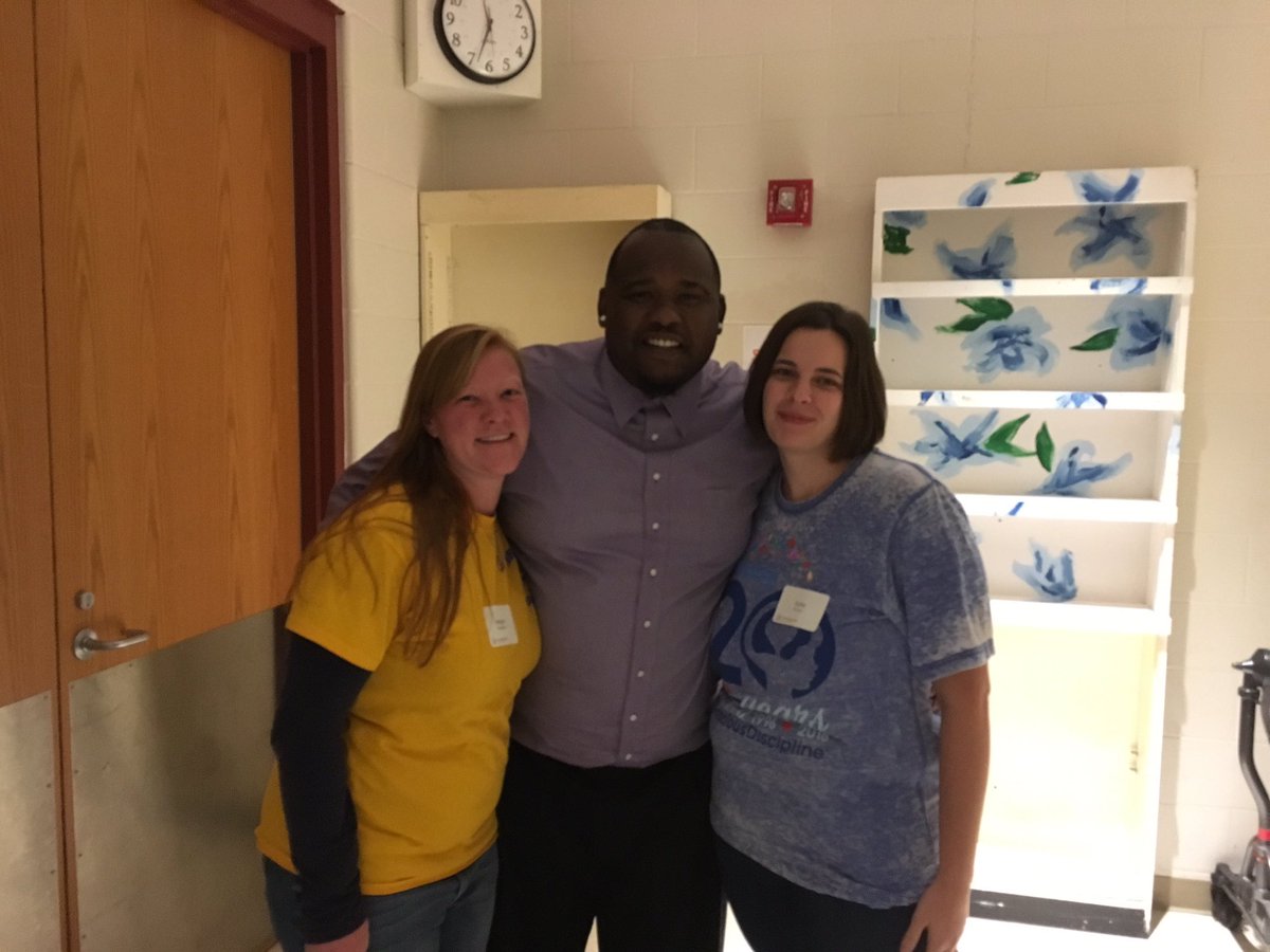 RCS_Director's tweet photo. Megan meets DJ Batiste whose former life of being a gang leader was changed by the power of Conscious Discipline and a teacher who cared. https://t.co/UQ2ON2IY21