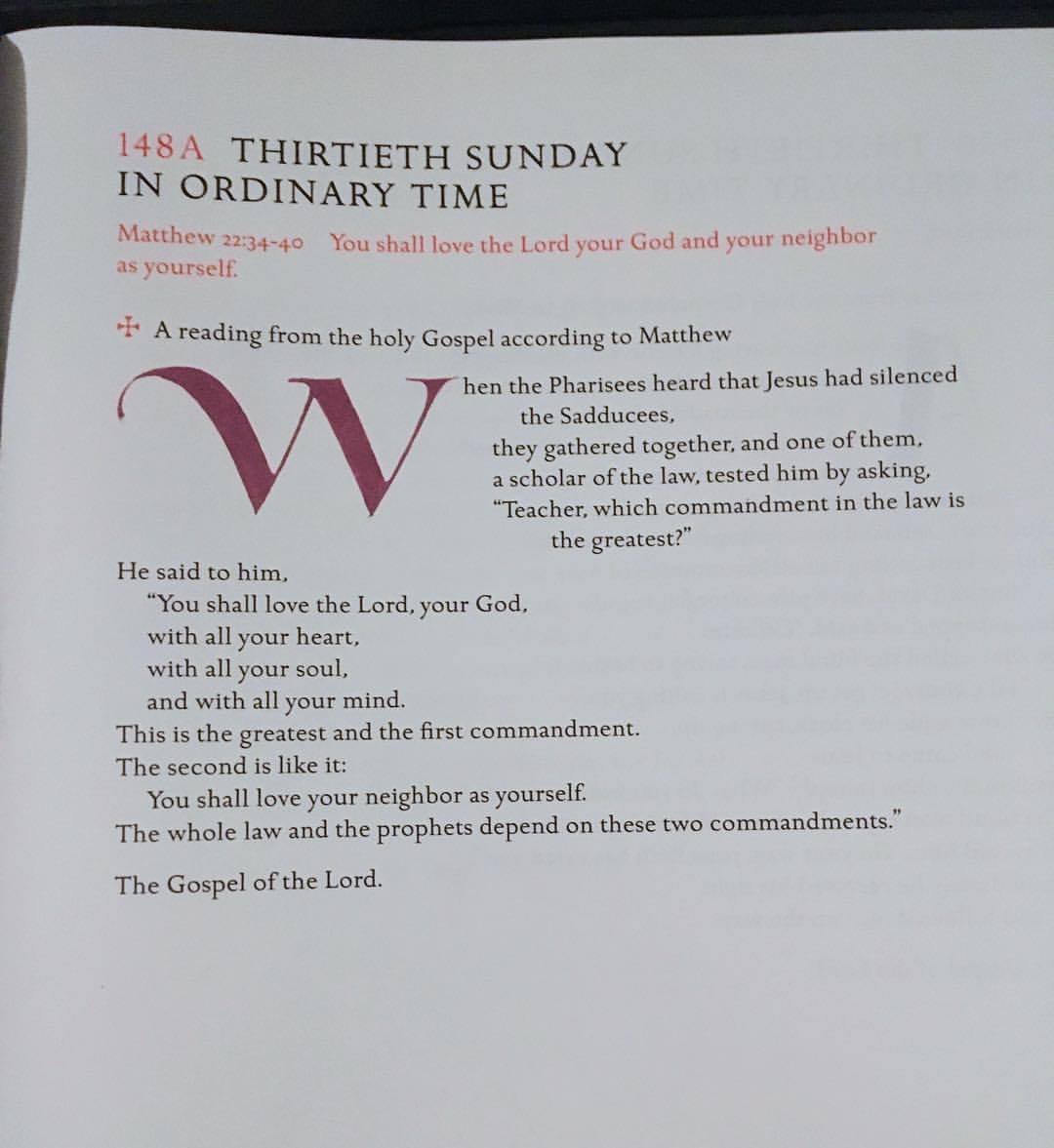 SaintPaulsLA's tweet image. Today's Gospel passage from #Matthew22:

#Jesus: "You shall love the Lord, your God with all ... You shall love your neighbor as yourself."