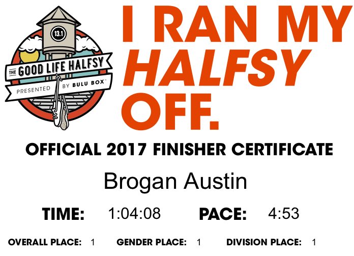 NES_ELITE's tweet photo. CONGRATULATIONS @brogan_austin!- 1st OA at #Goodlifehalfsy 64:08! #NESELITE #DoWork @runinrabbit @fitnessportsltd https://t.co/UI1FcuLbWM