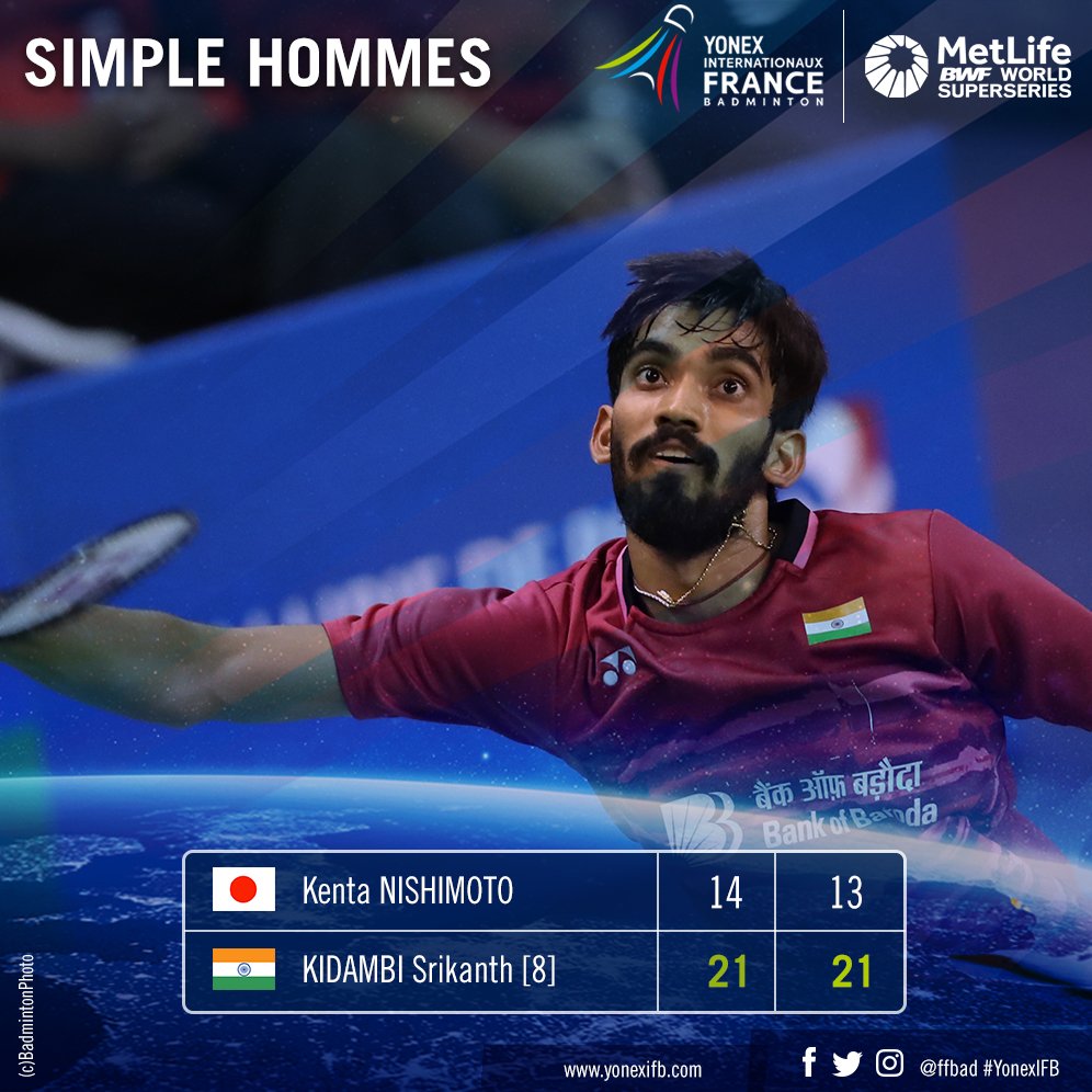 FFBaD's tweet photo. #YonexIFB Il l'a fait ! @srikidambi🇮🇳 remporte son 2e Superseries d'affilée après le Danemark la semaine dernière 👏 https://t.co/8QgktC76eM