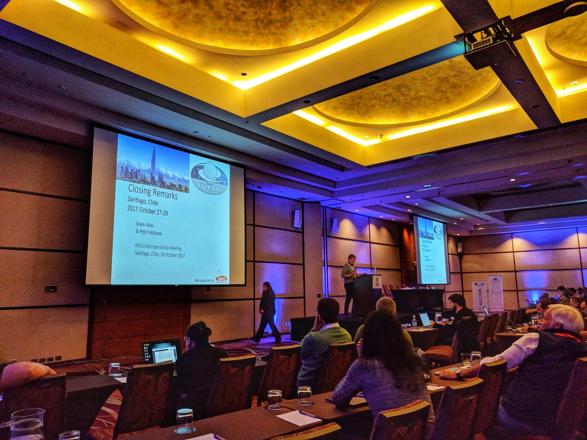 asterics2020's tweet photo. Closing remarks at the IVOA. It was a long productive week with #ADASS2017CL followed by #IVOA. #astroinformatics #virtualobservatory https://t.co/Ia5qmsLRBl