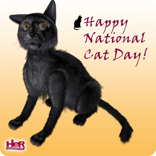 HerInteractive's tweet photo. Suki looks creepily into your eyes and wishes you "Happy National Cat Day." #NancyDrew #NationalCatDay #Halloween https://t.co/rV772XoYgo