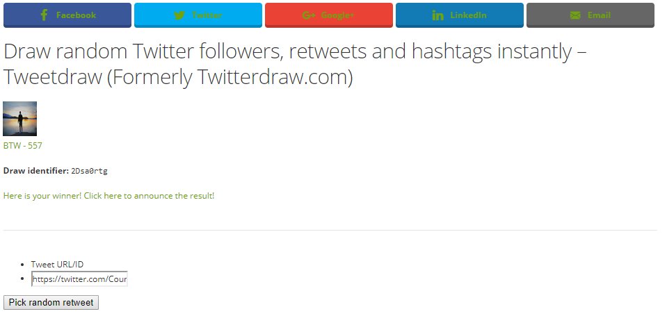 WINNER  AWP- BOOM  CONGRATULATIONS DM BTW-557
