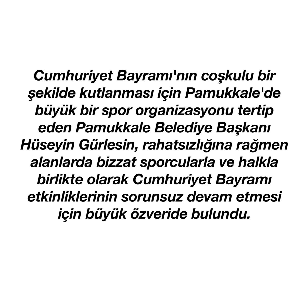 Belediye Başkanımız Sayın Hüseyin Gürlesin'e teşekkür ediyoruz... @hgurlesin
#PamukkaleSporOyunları