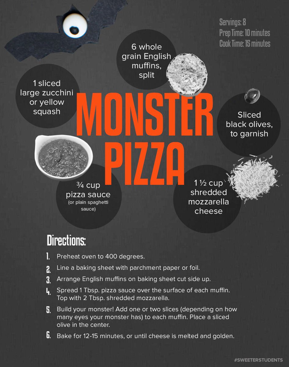 This healthy Monster Pizza is Frankentastic: bit.ly/2hKxBNo #SweeterStudents