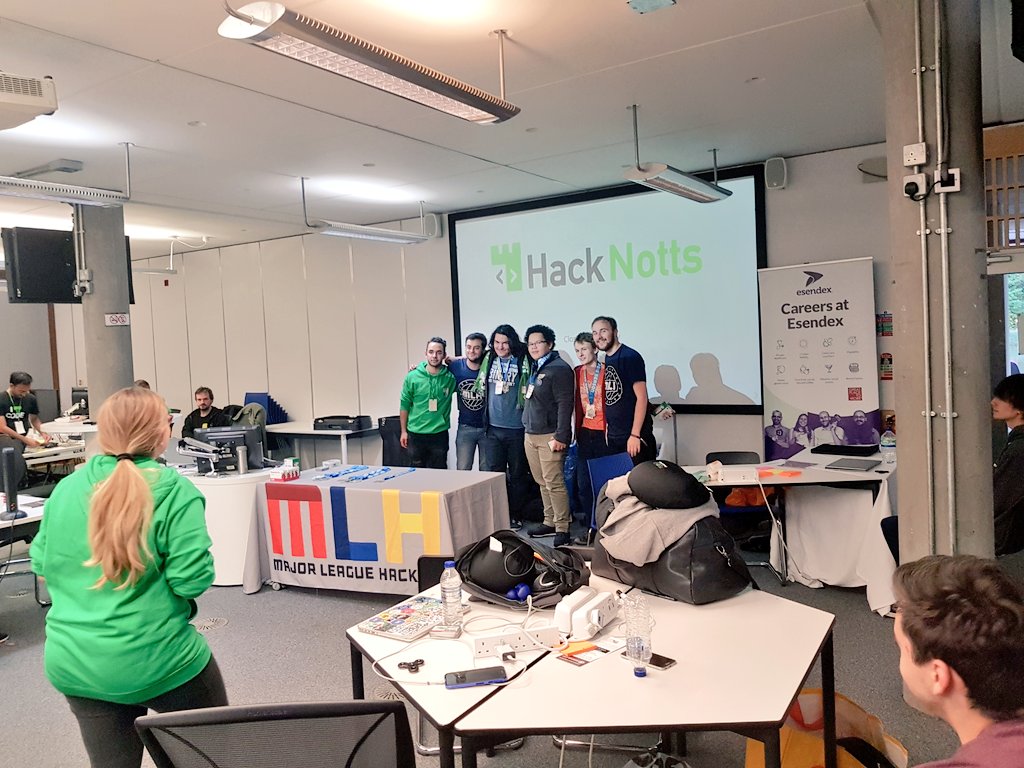 HaCSBCU's tweet photo. Congrats to team https://t.co/5VMQhosnfF awesome stuff at #hacknotts https://t.co/slSX6fKiiX