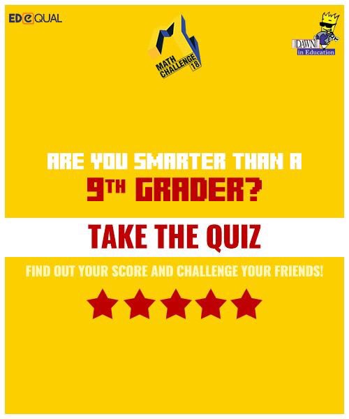 mathchallengepk's tweet photo. Challenge your friends with your score.
Quiz Link: https://t.co/L9sRs4cIXq
Details: mathchallenge.pk
Last date to reg: 31st Oct, 2017. https://t.co/H9KDXc8Rth