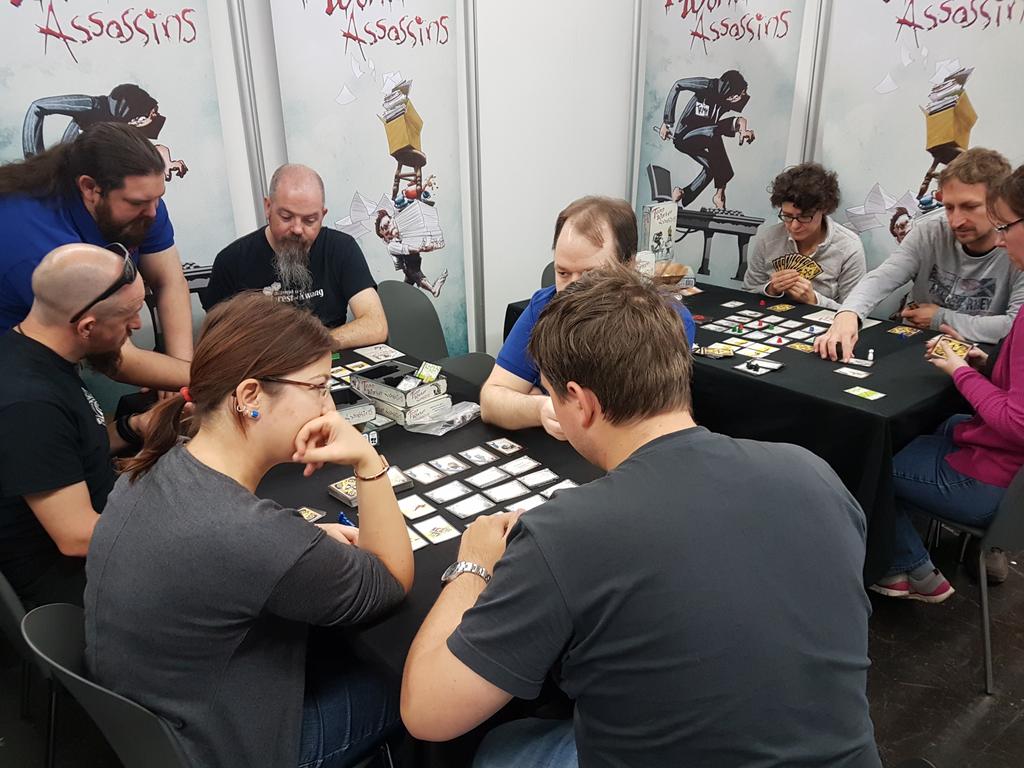 So this is the quiet day, apparently. Hahahahaaa #sleeplessassassins #Essen17 #Spiel17 Hall 8