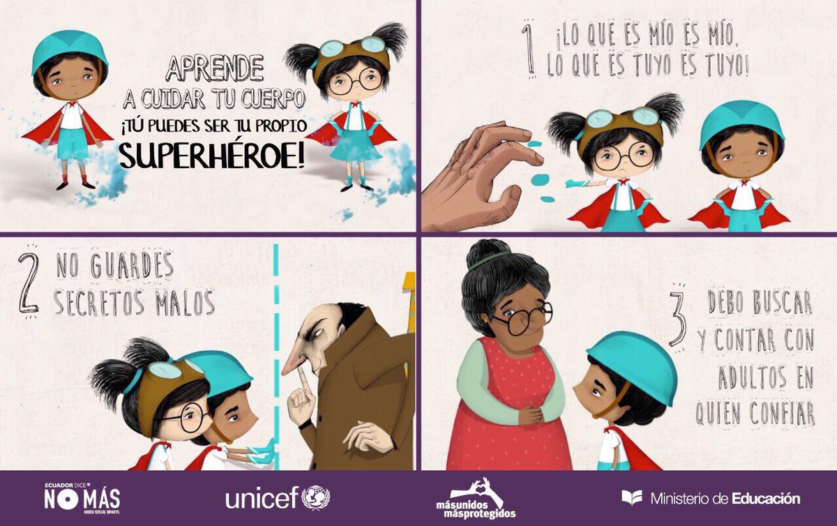 Educacion_Ec's tweet photo. Aprende a cuidarte, tú puedes ser tu propio superhéroe ➡️ https://t.co/5wxrA6BPAP #EducaEnPaz #MásUnidosMásProtegidos @unicefecuador https://t.co/0XKPQYFCNI