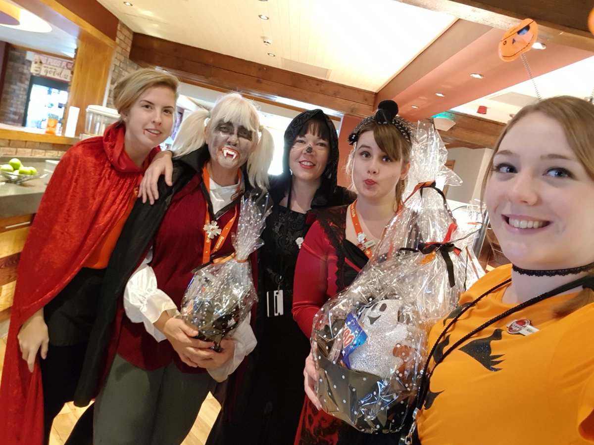 Pushing our halloween hampers, rasising money for our chairty, <a href="/GreatOrmondSt/">Great Ormond Street Hospital for Children</a>!