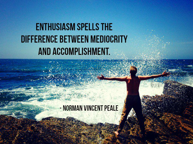 BurtonBrown's tweet photo. Enthusiasm spells the difference between mediocrity and accomplishment. - Norman Vincent Peale #quote https://t.co/Hi9YSqXc3w