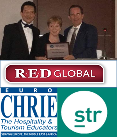 REDglobal_Sims's tweet photo. REDglobal receives the STR sponsored EuroCHRIE Award for "bridging the gap" between industry and education. https://t.co/qPs8I4et9q