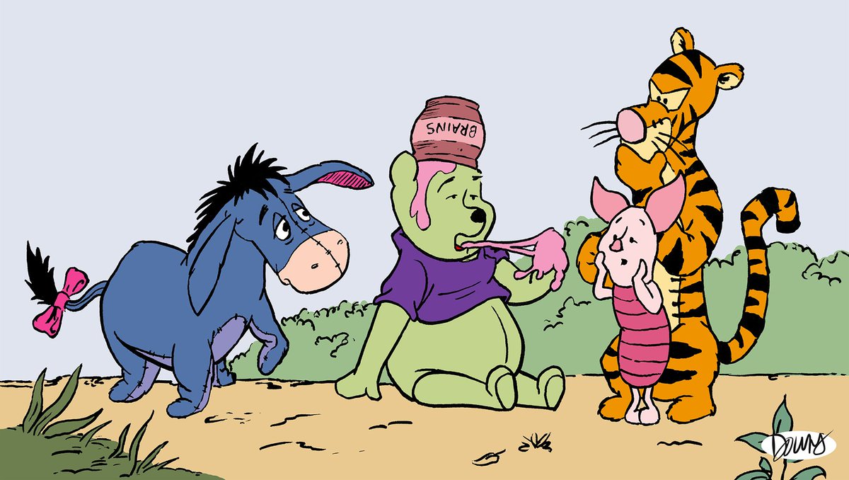 ShushPupStudio's tweet photo. #Inktober catch-up #1: Fake guest #DeadChuck artist A A Milne of Pooh fame. https://t.co/BfvoV5mNQJ
