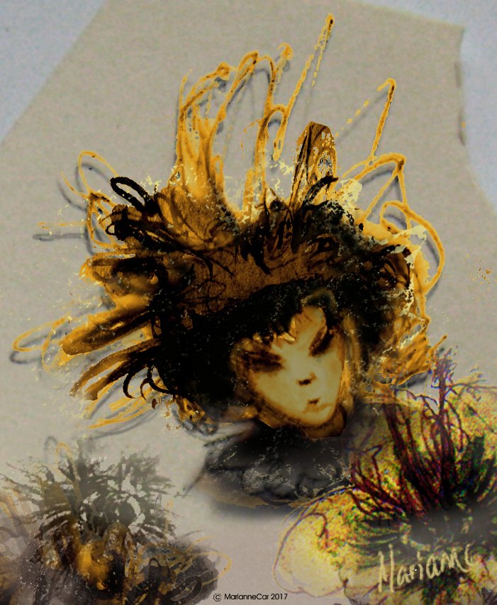 _mariannecar's tweet photo. A little late #colour_collective #deepsaffron #sketch #ballpoint #inkwash #digital #experimental #inktober https://t.co/Fn5IpcG4ZV