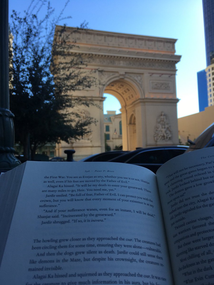 Finishing The Core > anything in Vegas this morning  <a href="/PVBrett/">Peter V. Brett</a> #parishotel