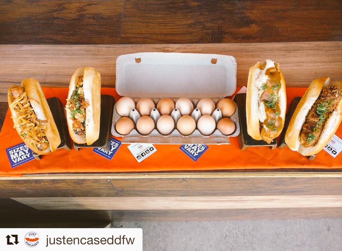 Brunch time is the best time! Get a 🍳 fried egg on top of your <a href="/justencaseddfw/">Just Encased DFW</a> sausages today! While supplies last. #mydtd
