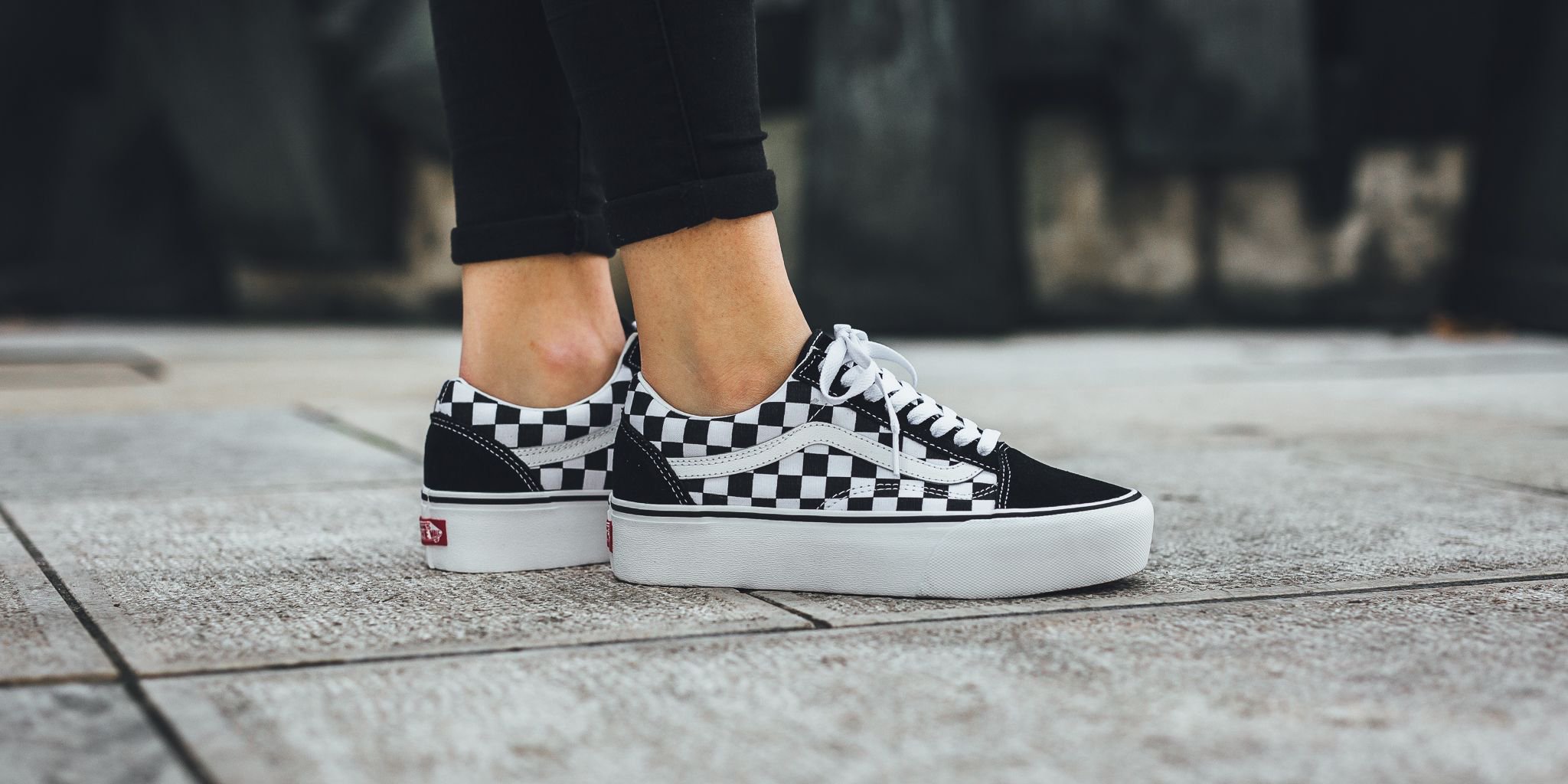 Vans Women's Old Skool Platform Checkerboard/Black/True White