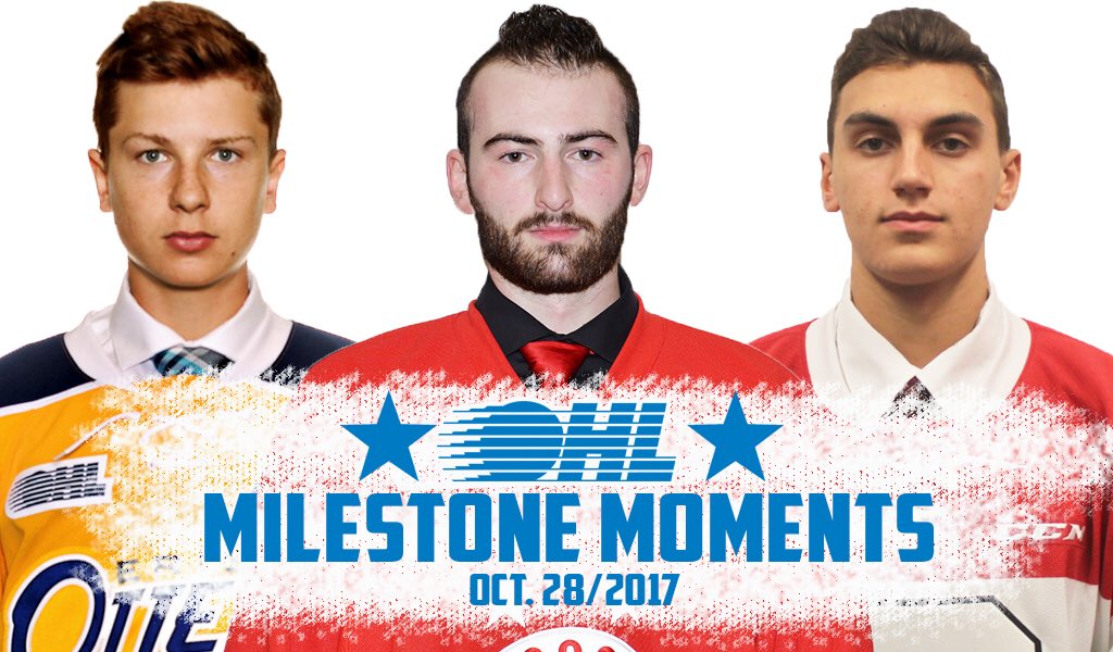 Milestone Moments: 1st career #OHL goals scored Saturday by Golod and Peric, 1st shutout for Johnson.

WATCH: bit.ly/2gTjjgQ