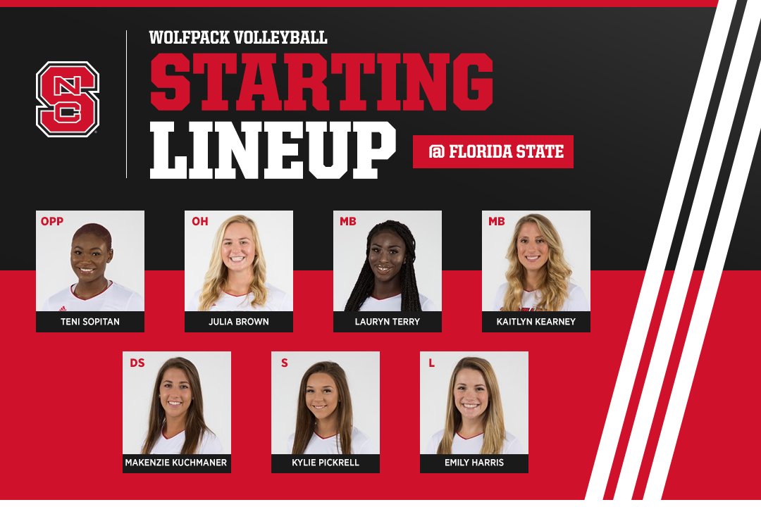 PackVball's tweet photo. #PackDig starting lineup against Florida State #GoPack https://t.co/cEIYa31MLP