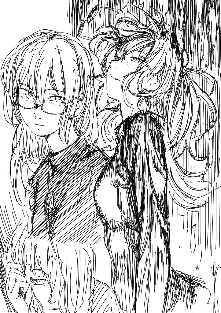 落描き。首を長めに描くと良い感じになると分かった 