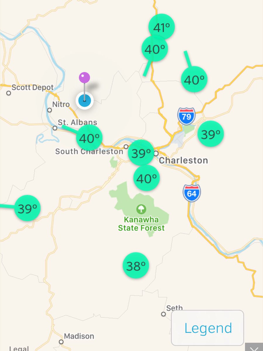 BrandonWxWCHS's tweet image. 1 in the afternoon on this 29th of October and many of us are around 40 degrees or below--Brrr! 😬#WunderMap #weatherunderground
