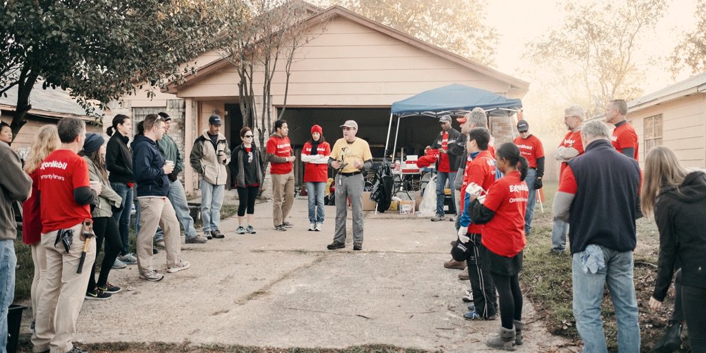 exxonmobil's tweet photo. So excited to get started on our #RebuildingOurBackyard reno with @RebuildingHou @chipgaines @joannagaines https://t.co/oIgGMF9818