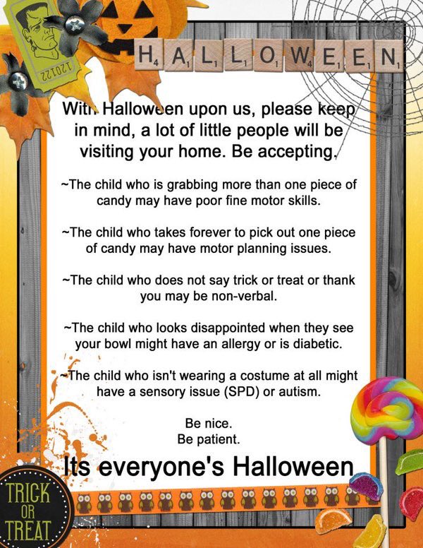 cubeforteachers's tweet photo. With Halloween upon us, please keep in mind, a lot of little people will be visiting your home. Thanks for sharing, @ONTSpecialNeeds. https://t.co/3GGvhIvdON