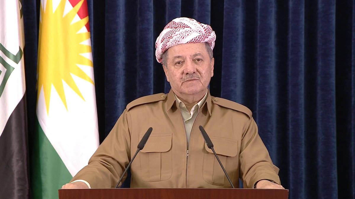 Kurdish leader @Masoud_Barzani says United States has chosen to remain silent as those who attack us with US-made weapons. #Kurdistan