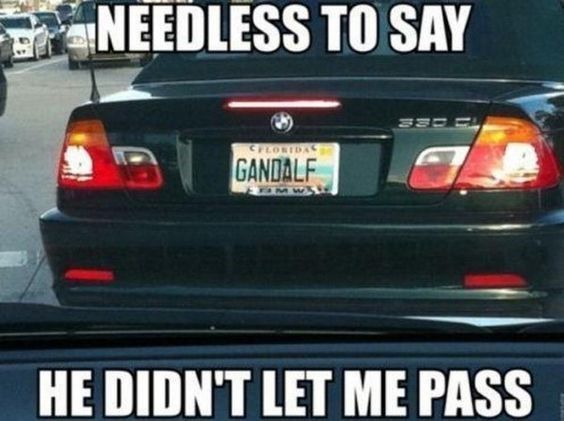 ‘’You shall not pass!’’ The car memes humor always hits the spot! Hilarious!