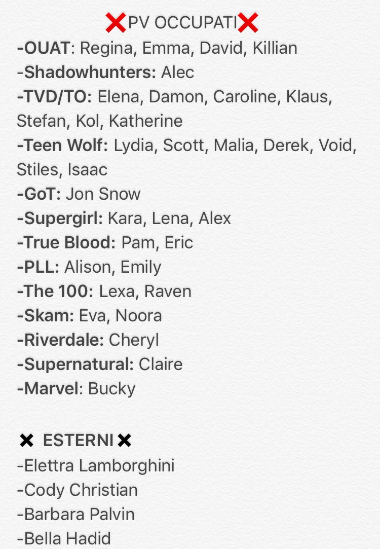offy_fbhills's tweet photo. 🖤LISTA PV OCCUPATI🖤

*cerco gdr* *cerco pv* *gdr attivo* https://t.co/TMGthNw9Sc