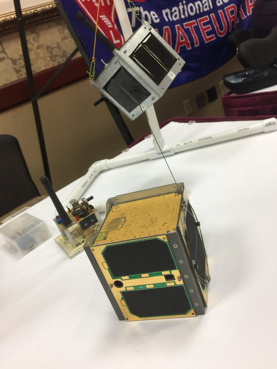 kl7cn's tweet photo. Super-cool @AMSAT Cube Sat models. #cubesat #hamsat https://t.co/zKt8lM4fKW