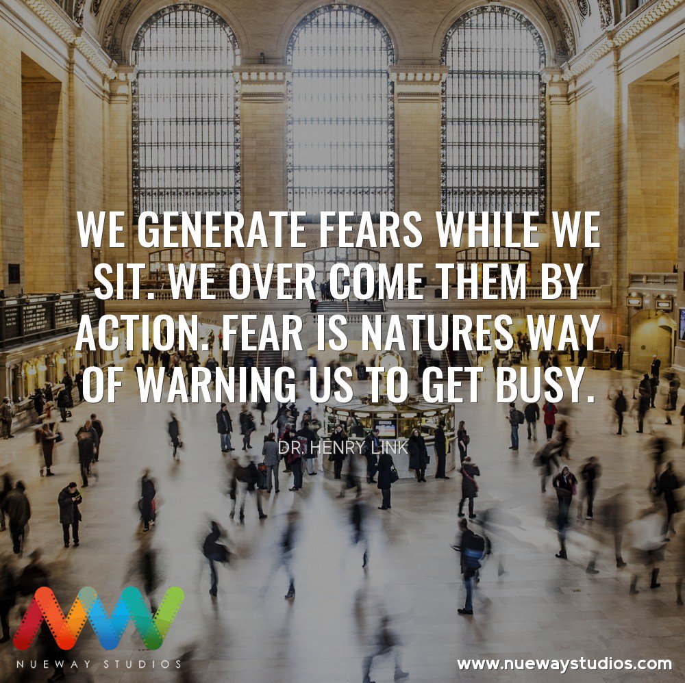 NueWayStudios's tweet photo. Fear is natures way of telling us to get busy! #brandnue #nuewayofthinking #inspirationalquotes https://t.co/BHLxiKktrC