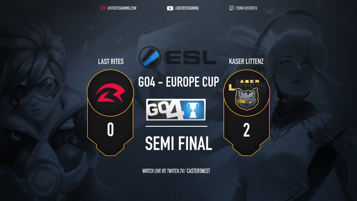 LastRitesGaming's tweet photo. Defeat in the Semi final vs #KaserLittenz! We will return next Sunday to compete #Go4Overwatch monthly finals https://t.co/Y9xbebvYFH https://t.co/GV11AWzLDZ