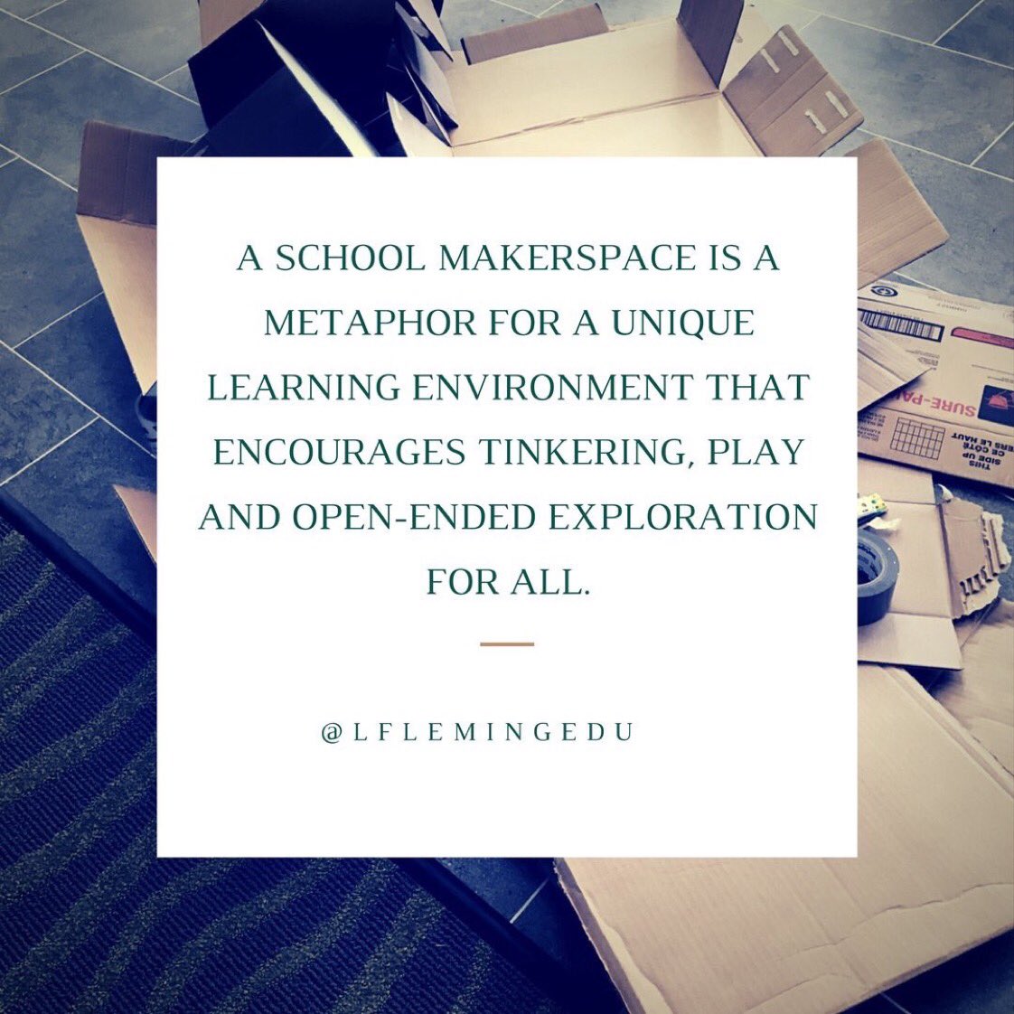 How I define a makerspace. #worldsofmaking #makerspace #makered #makingGREATmakerspaces