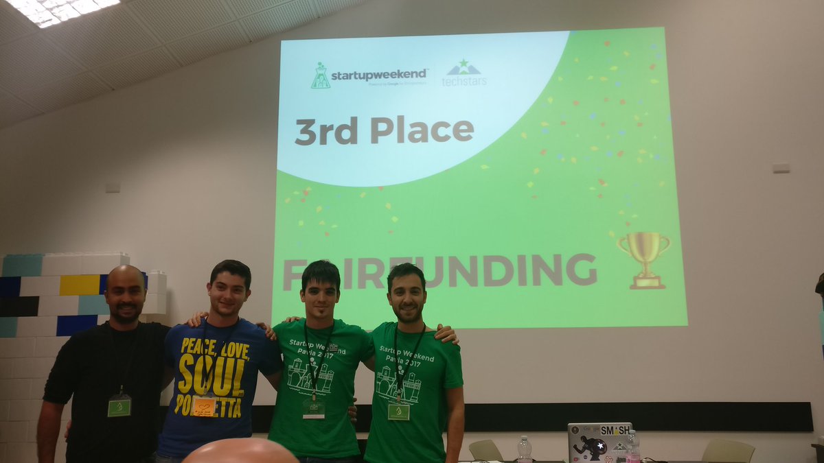 ActivatorsPV's tweet photo. Terzo classificato a #swpv17 #fairfunding #StartupWeekend #pavia https://t.co/VJqA07TAk5