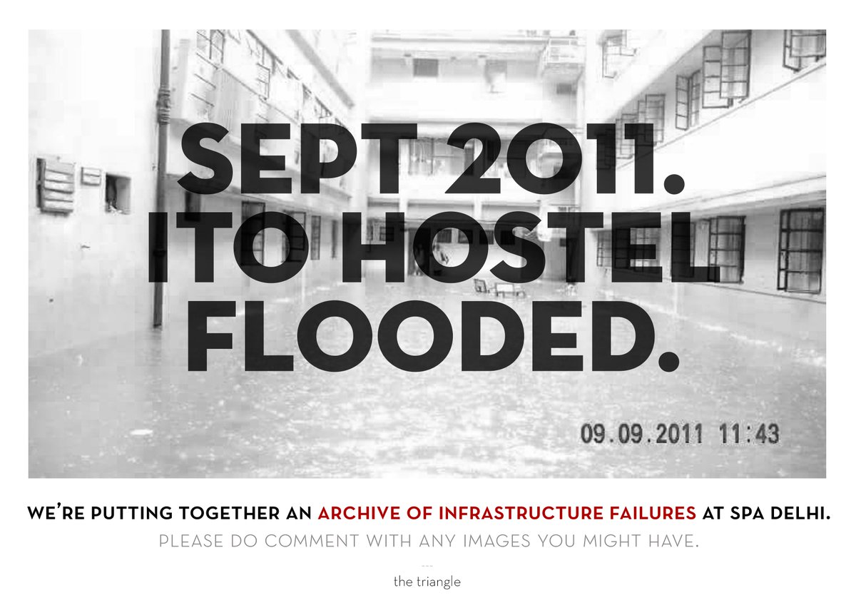 TheTriangle_SPA's tweet photo. SPA On Fire. SPA Knee Deep in Water. SPA Full of Shit.
Requesting SPA community to DM pictures of infra failures at SPA Delhi.

#spadonfire https://t.co/Y5uDzqIuhy