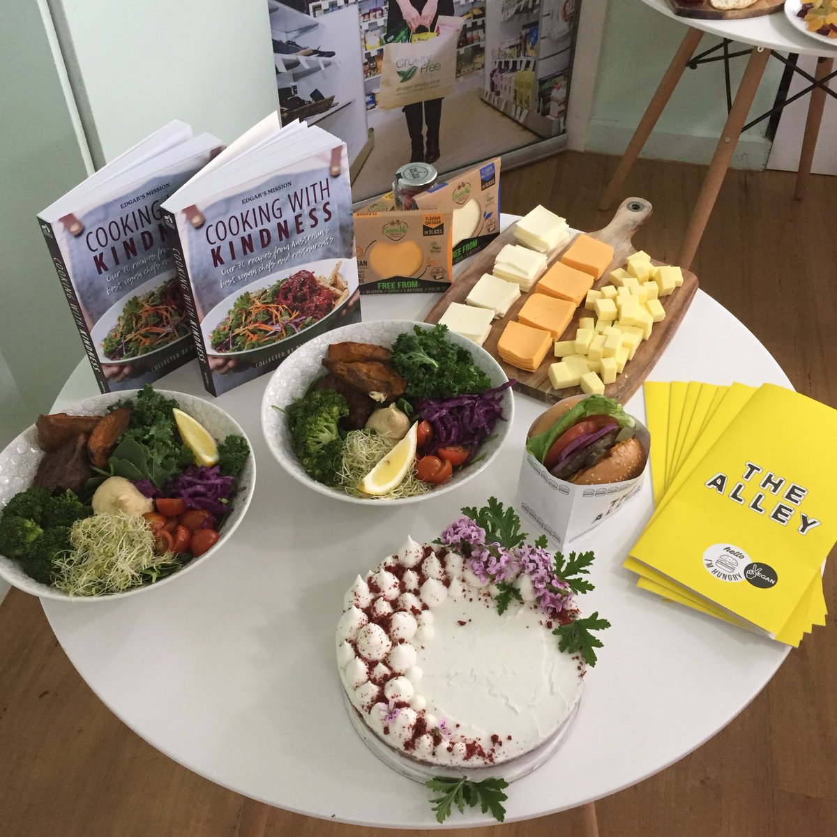 AffirmPress's tweet photo. Our mouths are watering! So much amazing food at the launch of #CookingwithKindness with @edgarsmission and @CrueltyFreeShop https://t.co/GGjUOeSonX