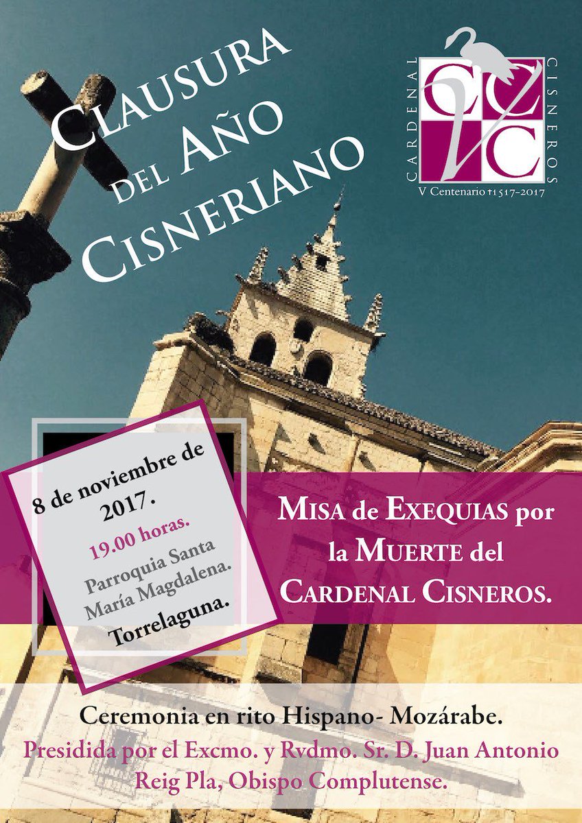 Torrelaguna acogerá una Misa de Exequias por Cisneros el 8 de noviembre es.cisneros2017.es/torrelaguna-ac…