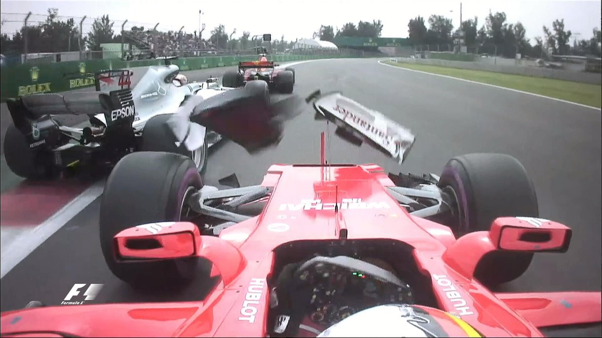 Momento del impacto entre Vettel y Hamilton. Imágenes gentileza de Formula One Management. 