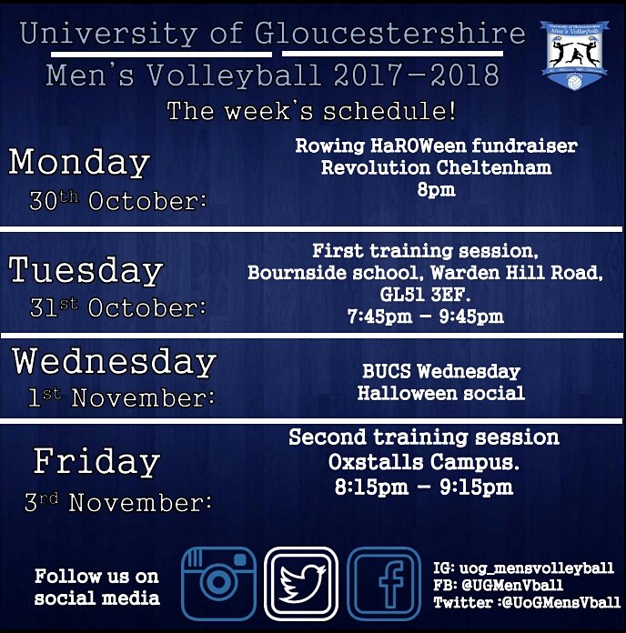 Here is what we are getting up to this week! #WeAreTeamGlos #BlueandBlue
