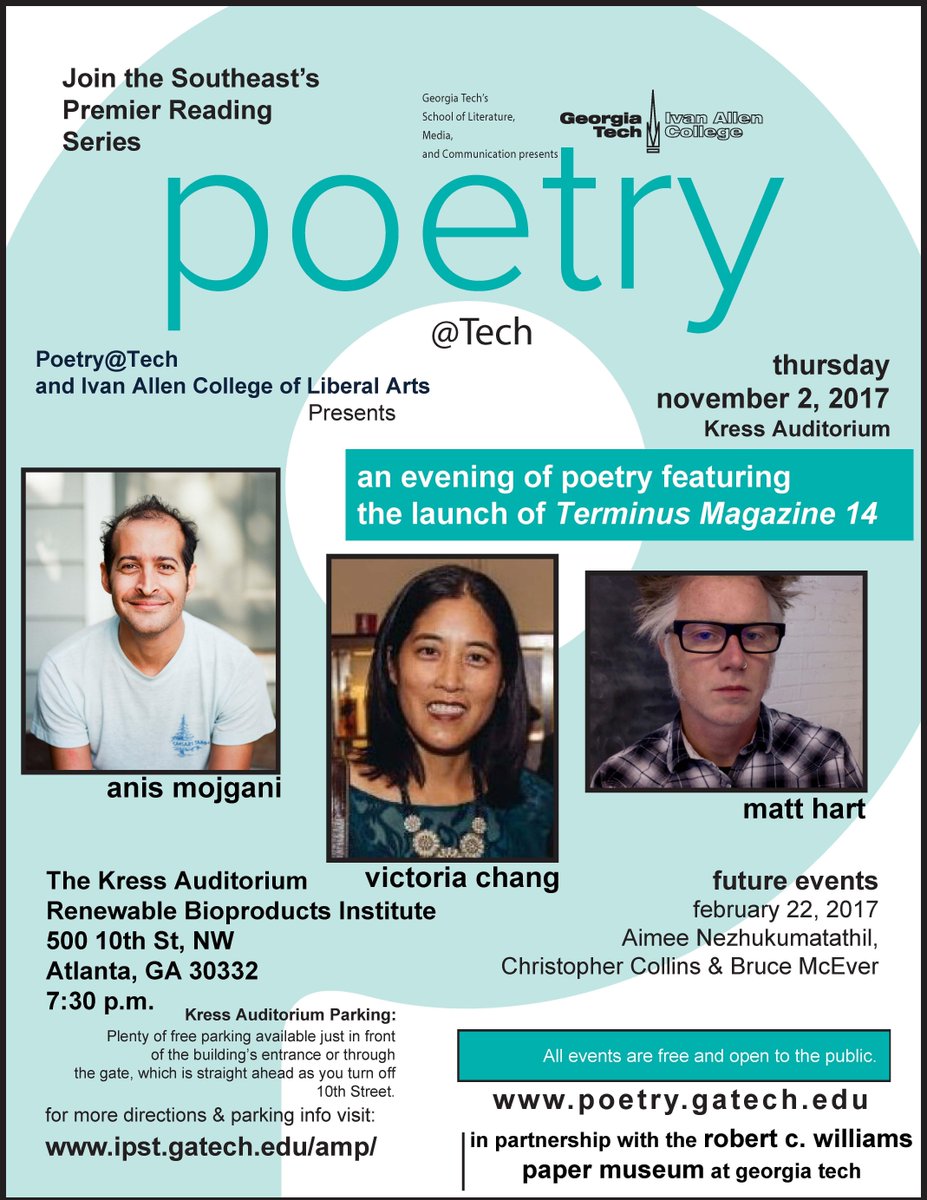 Next edition of Poetry at Tech is Nov. 2.