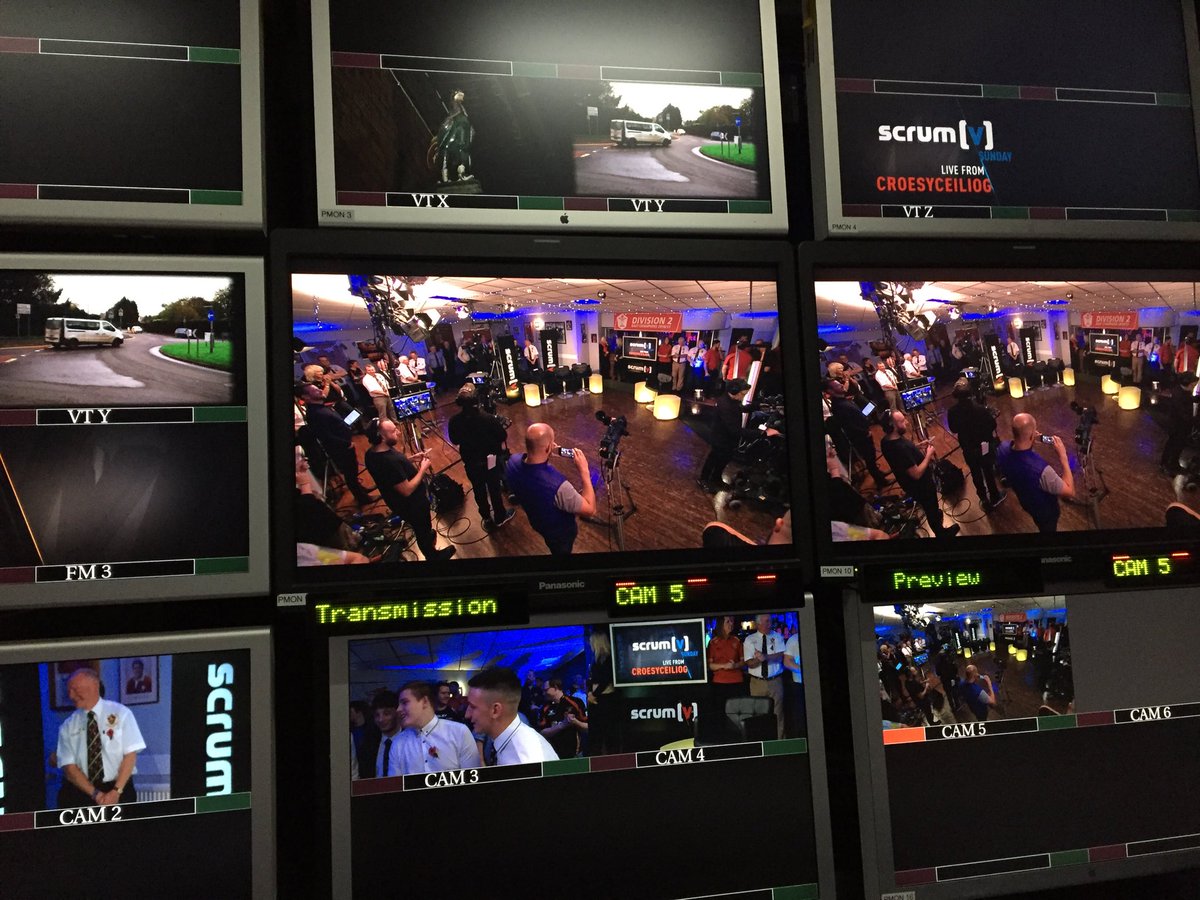 nerysgr's tweet photo. Final checks for @rossharries1 and @BBCScrumV team 6pm #bbc2w #tunein https://t.co/W4iZlzlJ3b