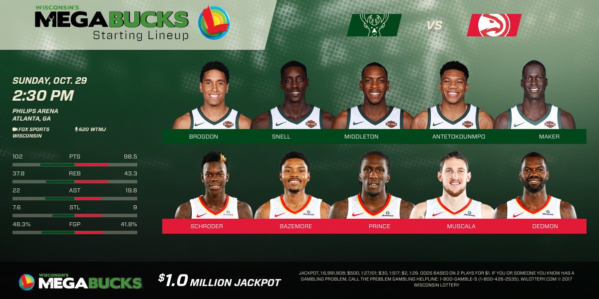 Today’s MegaBucks Starters!! https://t.co/na5AziNpHZ