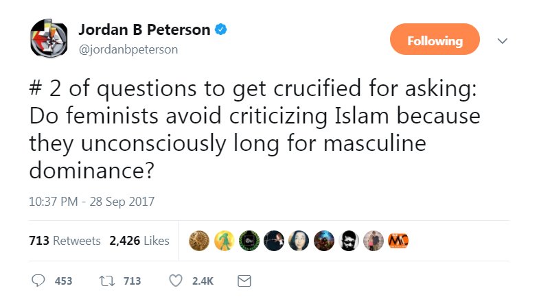 Shaun on Twitter: "i have a counter-question: is @jordanbpeterson fantasizing about women longing for masculine because he women felt way about him? sad https://t.co/vpHJVV8buM" / Twitter