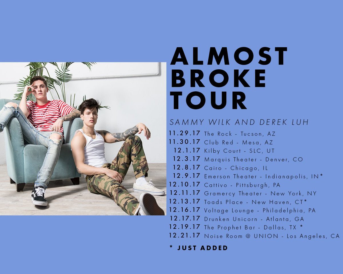 TeamCjm4545's tweet photo. #NewDatesAdded to #AlmostBrokeTour by @DerekLuh & @sammywilk :-) #CheckOutThese #BZBRT πΌππ https://t.co/WPsBLIRPkc