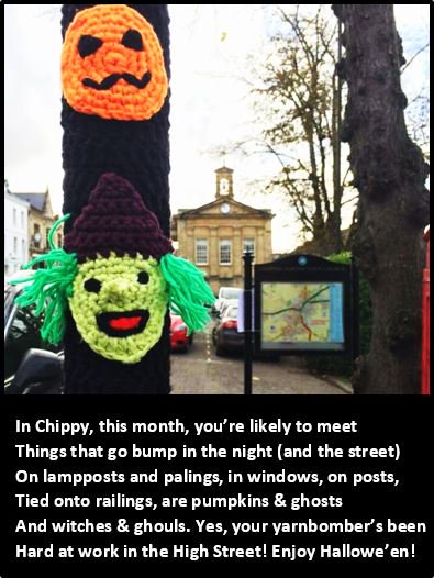 Happy #Halloween from the #chippingnorton #yarnbomber! How many #pumpkins have you spotted already?