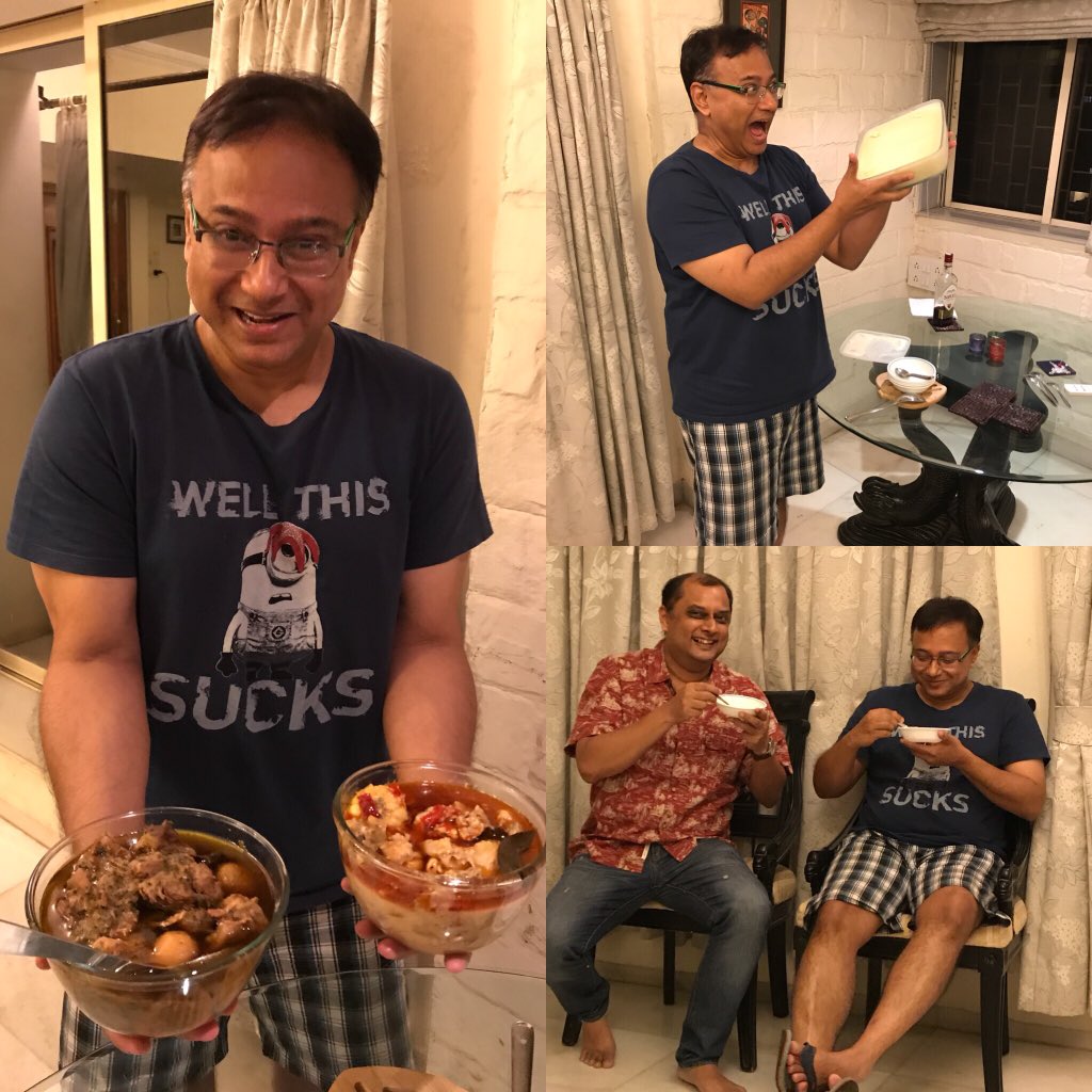 Finelychopped's tweet image. Awadhi mutton &amp;amp; lal maas, mutton two ways &amp;amp; both very tultule and hand churned mascarpone ice cream by Shamik Moitra 

#MenCanCook #AndHow