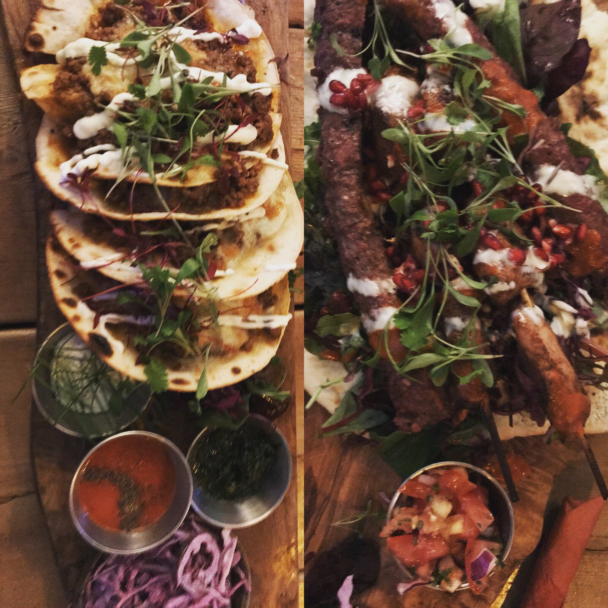 Chilli beef #tacos and a mixed meat #kebab from <a href="/elderandwolf/">Elder and Wolf</a> - review coming soon! thefoodnook.com #foodie #foodnook #foodporn
